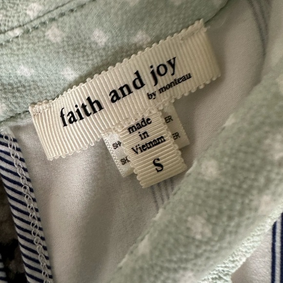 Faith & Joy Women’s Small Striped Sleeveless Top with Peter Pan Collar VTG style - Picture 13 of 16